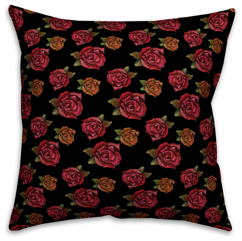 Dark Rose Spun Poly Pillow, 18x18