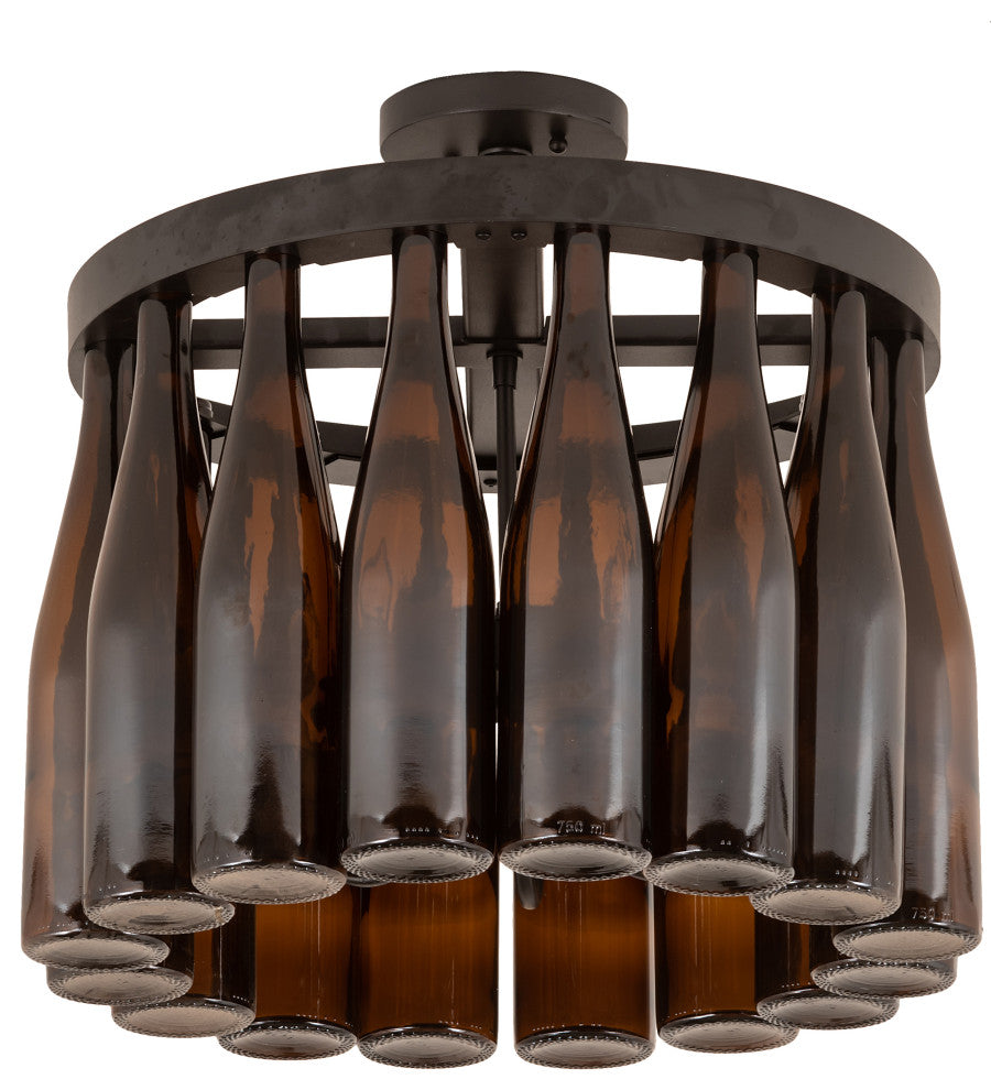 19 Wide Tuscan Vineyard 16 Wine Bottle Chandelier