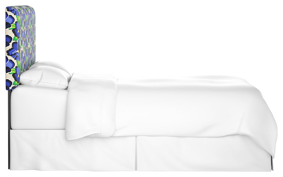 Browder Upholstered Headboard, Carla Floral Blue, King
