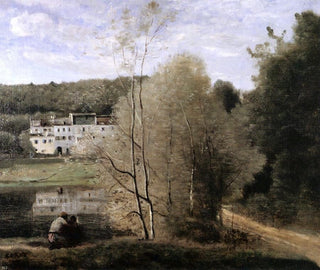 Jean-Baptiste-Camille Corot The Pond and The Cabassud Houses at Ville-d'Avray