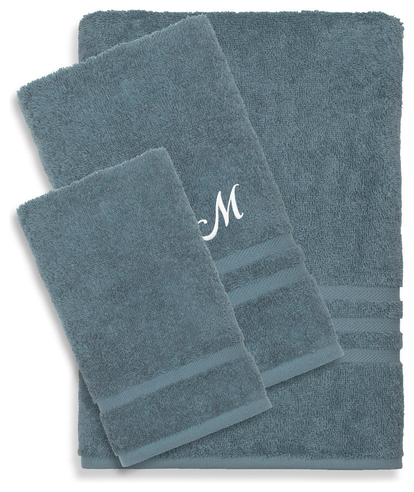 Denzi 3-Piece Towel Set Monogrammed Letter, M