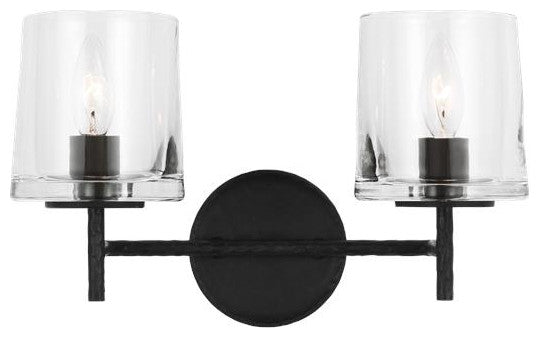 Generation Lighting, EV1002AI, 2-Light Vanity, Aged Iron