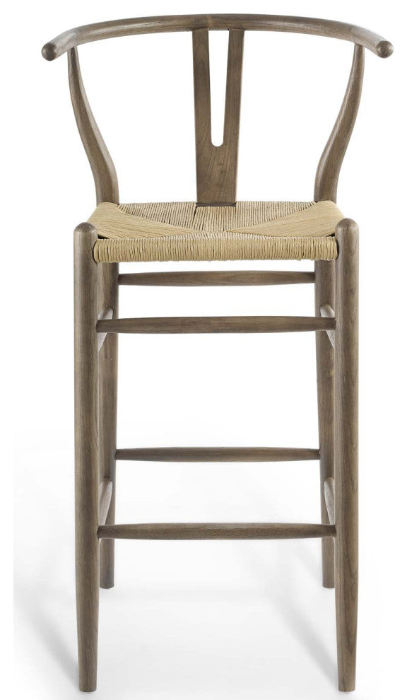 Bar Stool Chair Barstool, Wood, Gray, Modern, Bar Cafe Bistro Restaurant