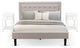 3Pc Platform Queen Bedroom Set, 1 Upholstered Bed, 2 Nightstands Mist Beige