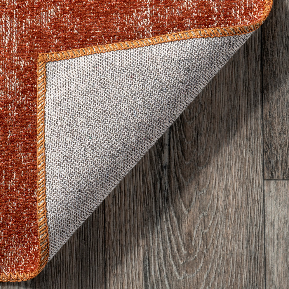 Nuloom Elspeth Casual Faded Washable Rug, Burnt Orange 7' 3" x 9' 3"