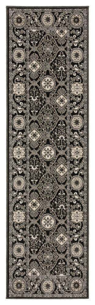 Oriental Weavers Raylan RAY05 Trefoil Rug, Black, 6'7"x9'6"