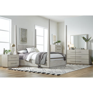 Modus Destination 5 PC Queen Poster Bed Set w Chest in Cotton Grey