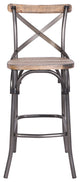 Rhodes Barstool Matt Gunmetal With Walnut Wood Seat