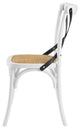Side Dining Chair, Set of 2, Wood, White Black, Modern, Cafe Bistro Restaurant