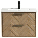 Ari Kitchen & Bath Carlsbad 30" Floating Bathroom Vanity Weathered Fir