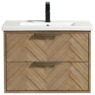 Ari Kitchen & Bath Carlsbad 30" Floating Bathroom Vanity Weathered Fir