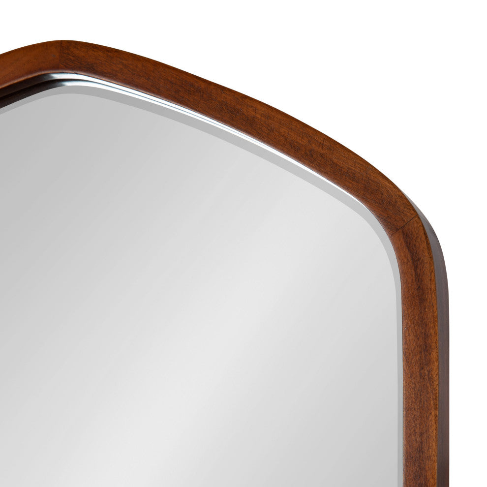 McLean Oval Wood Framed Mirror, Walnut Brown 20x36
