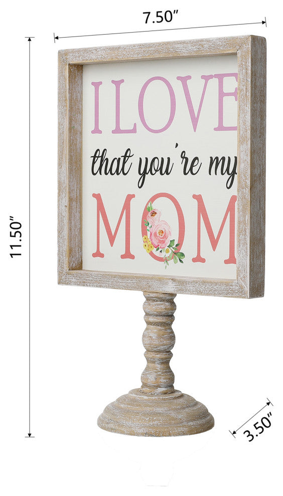 11.5" Wooden Mother's Day Table Decor