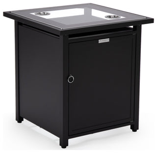 LeisureMod Walbrooke Patio Square Tank Holder, Black