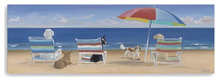 30" x 10" Dogs Perfect Beach Day Canvas Wall Art