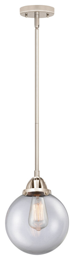Beacon Mini Pendant, Polished Nickel, Clear, Clear