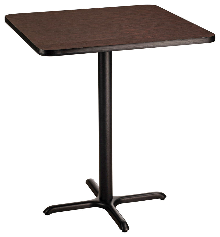 NPS Cafe Table, 36" Square, "X" Base, 30" Height, Mahogany