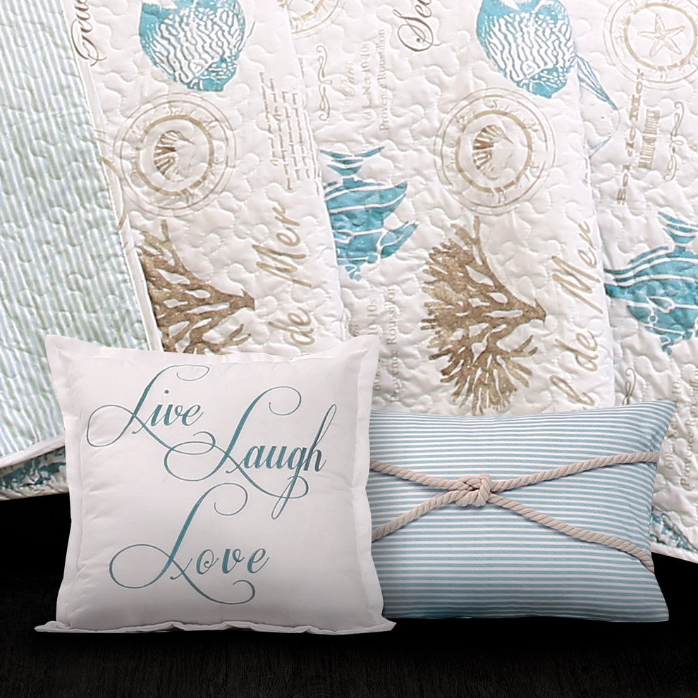 Harbor Life Quilt 7 Piece Set, Blue, King