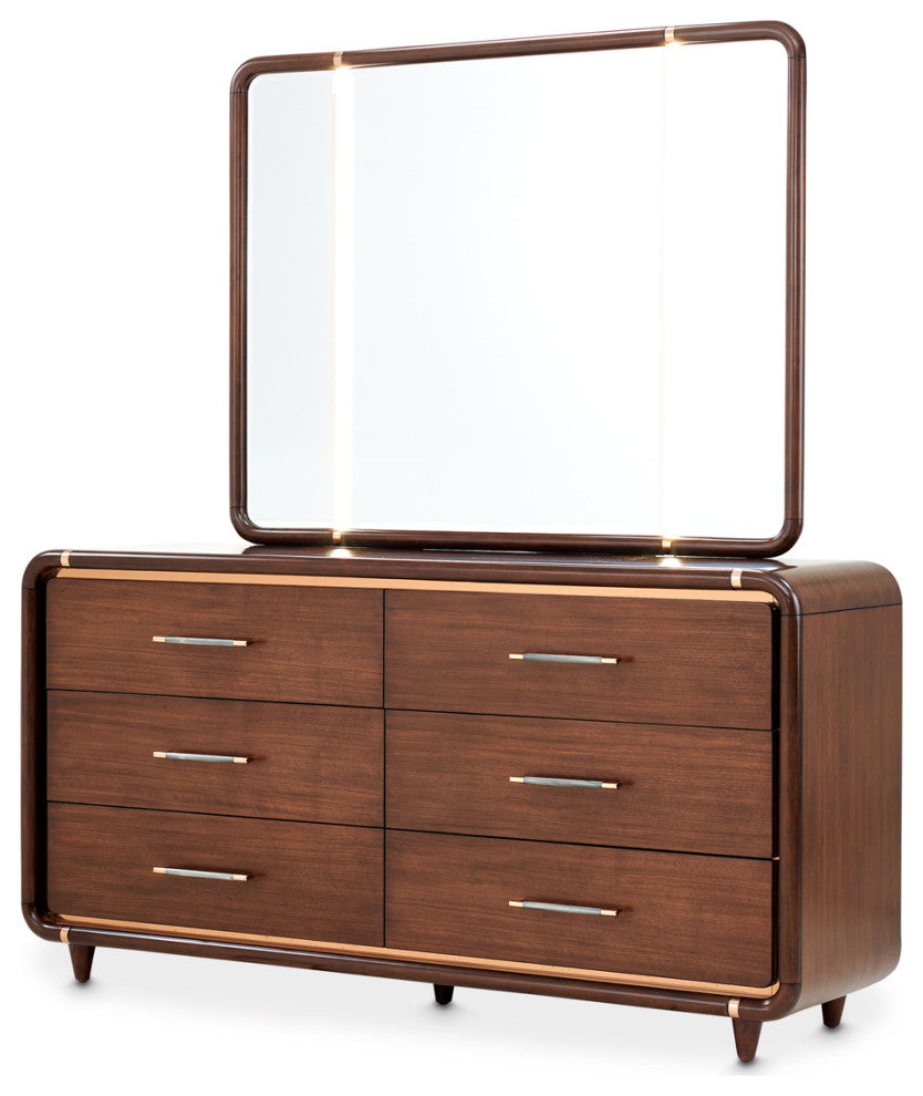 Mason Park Dresser with Mirror, Umber Brown