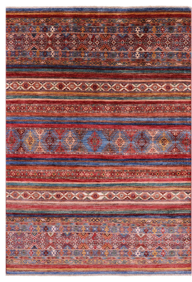 Khorjin Super Kazak Hand Knotted Wool Rug 5' 8" X 8' 1" Q5669
