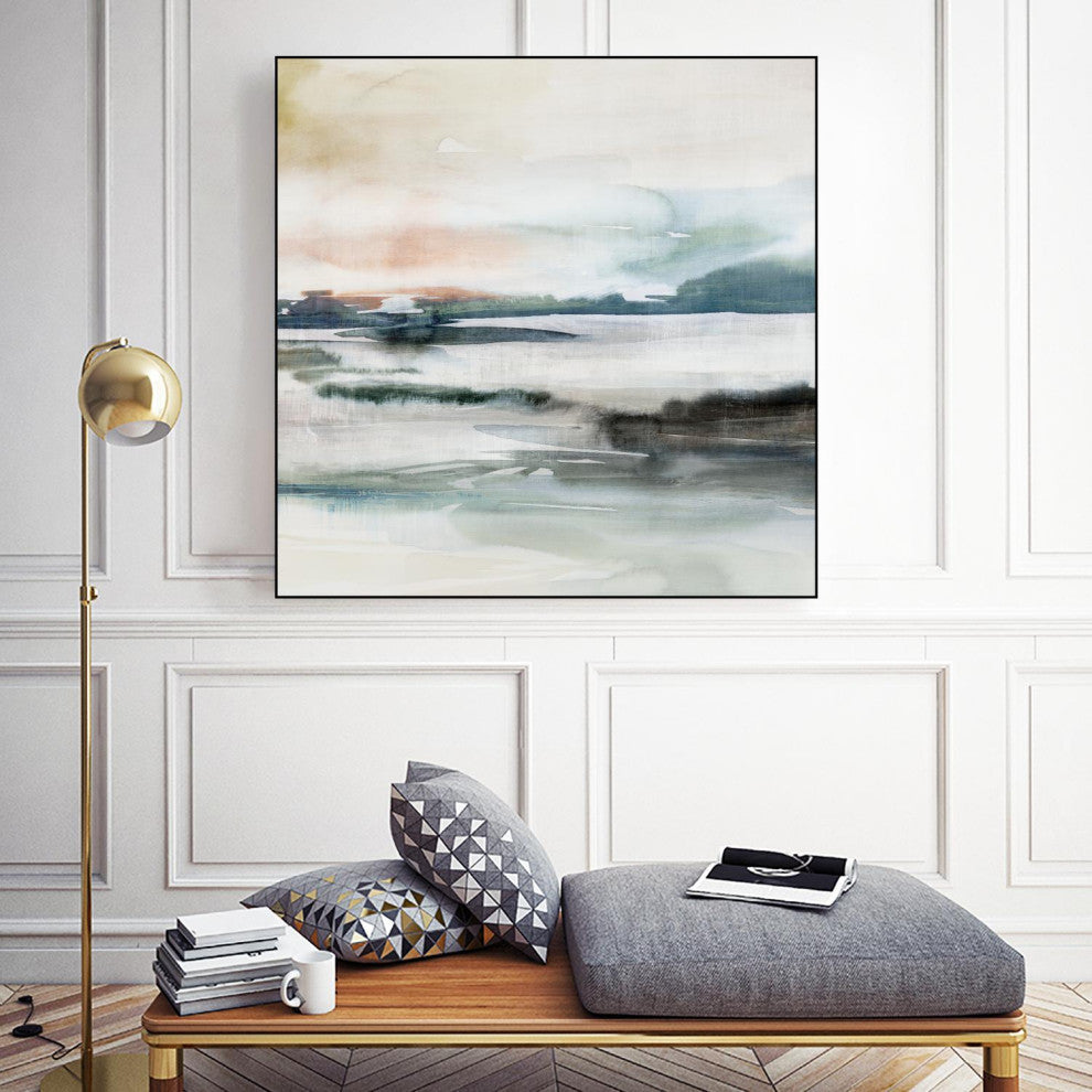 "Dusk Fall I" Framed Canvas by Giant Art 20"x20"