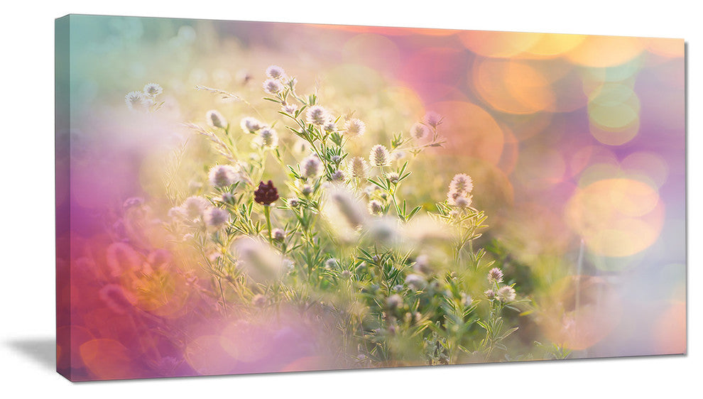Cute Little Summer Flowers, Large Flower Canvas Wall Art, 32"x16"