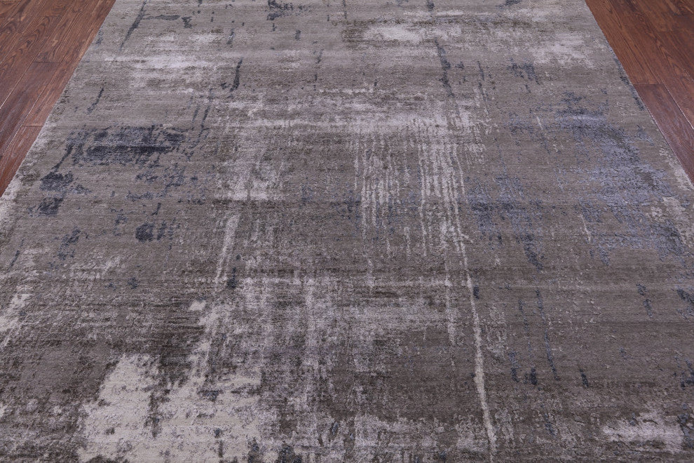 Abstract Wool & Silk Hand Knotted Rug 8' 0" X 10' 2" - Q13092