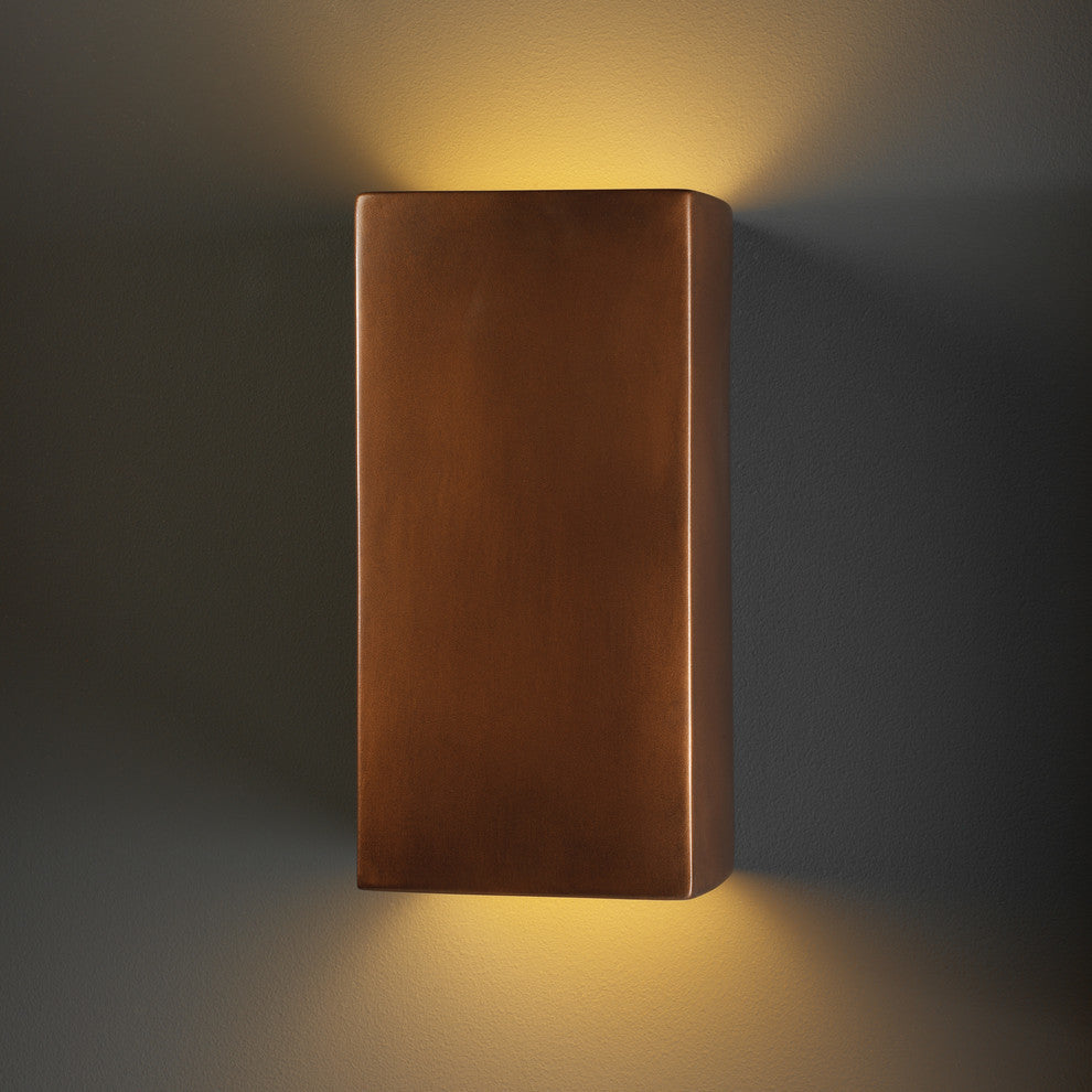 Ambiance Large Rectangle, Wall Sconce, Copper