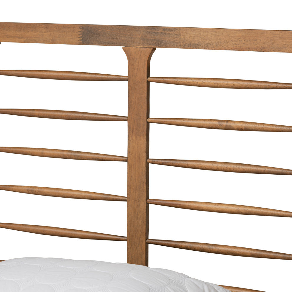 Lucie Walnut Brown Finished Wood King Size Platform Bed