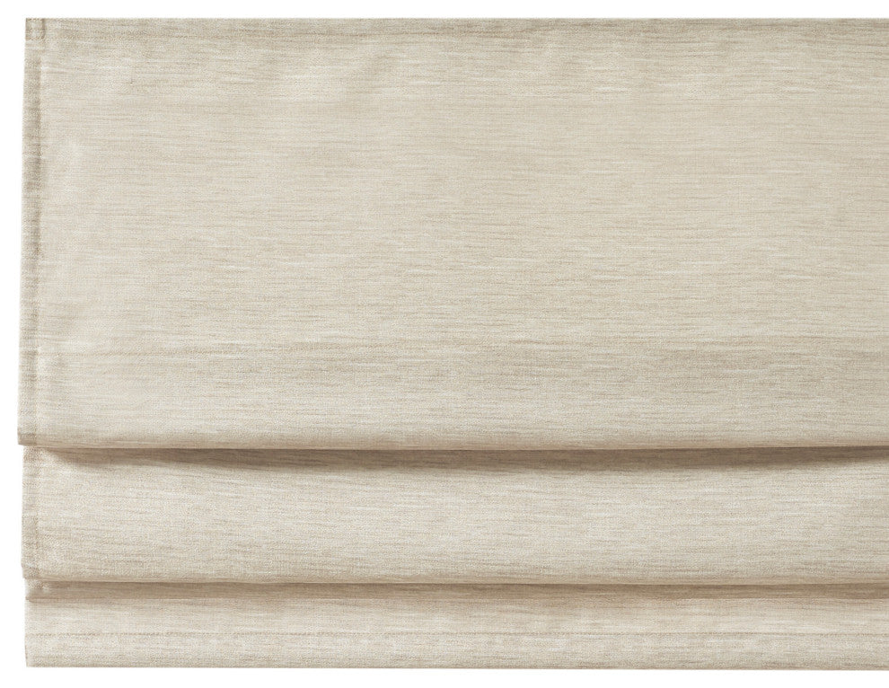 Madison Park Como Faux Silk Cordless Roman Shade, Ivory, 35 X 64"