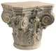 Benzara BM285209 18" Column Pedestal, Classic Carved Scrollwork, Antique White
