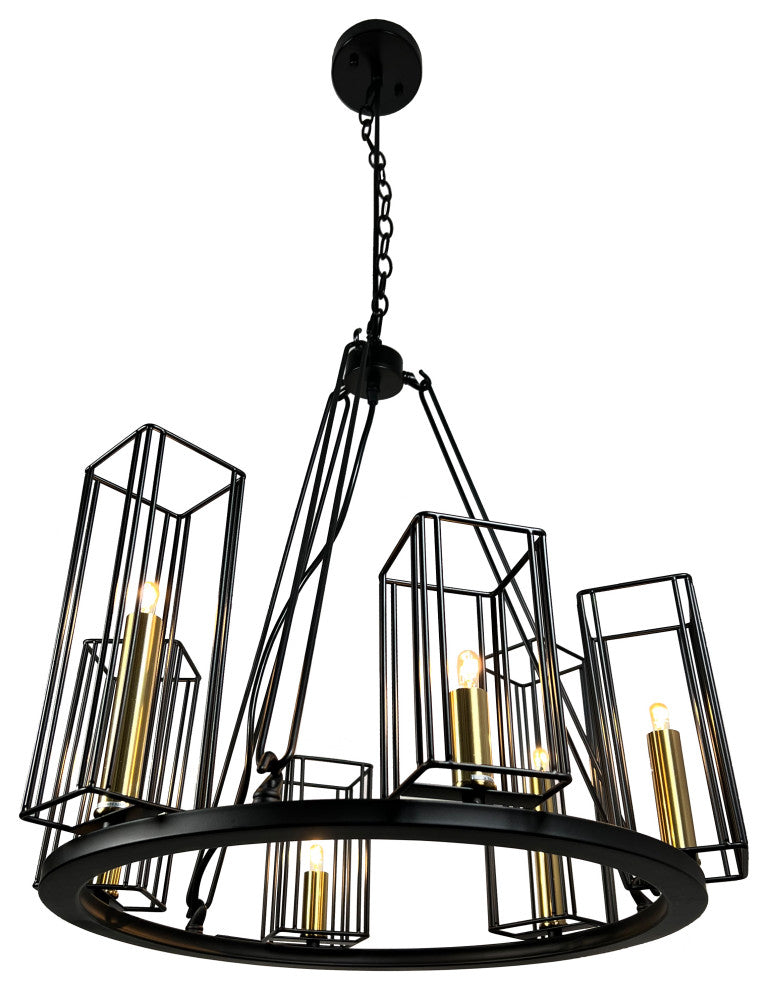 Muyal 6-Light Black Circular Chandelier
