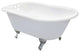 54-Inch Cast Iron Roll Top Clawfoot Tub, White/Polished Chrome
