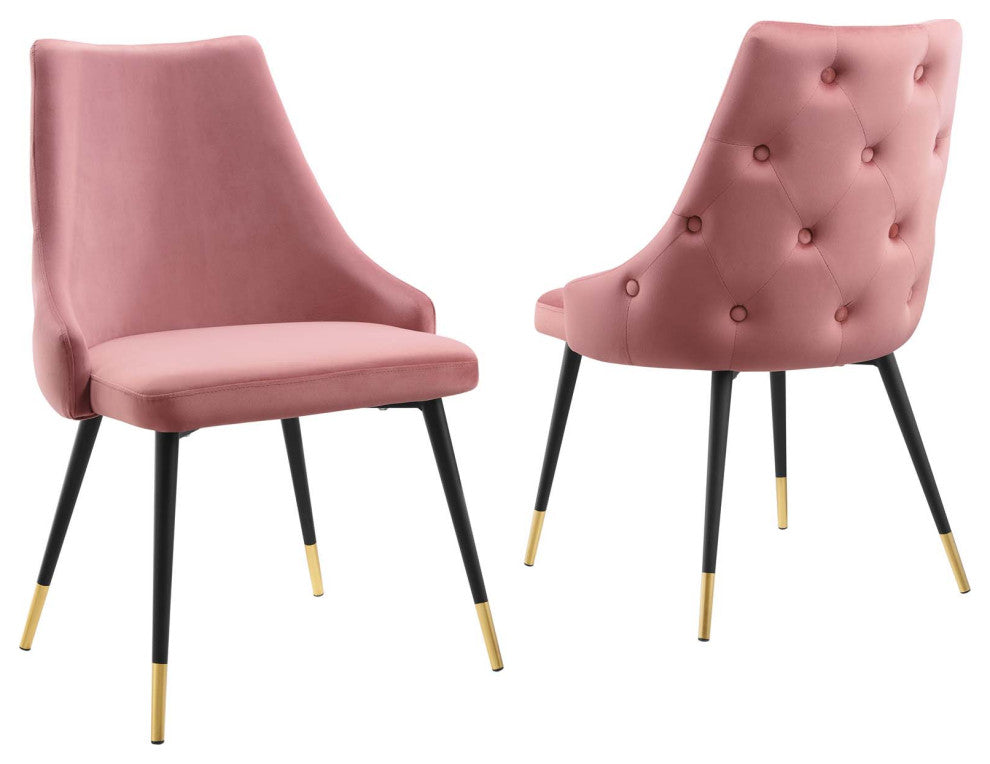 Adorn Dining Side Chair Performance Velvet Set of 2 Dusty Rose