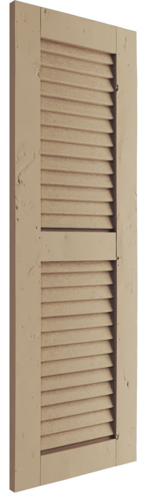 Rustic 2 Equal Louver Faux Wood Shutters, Per Pair, Knotty Pine, 12x24"