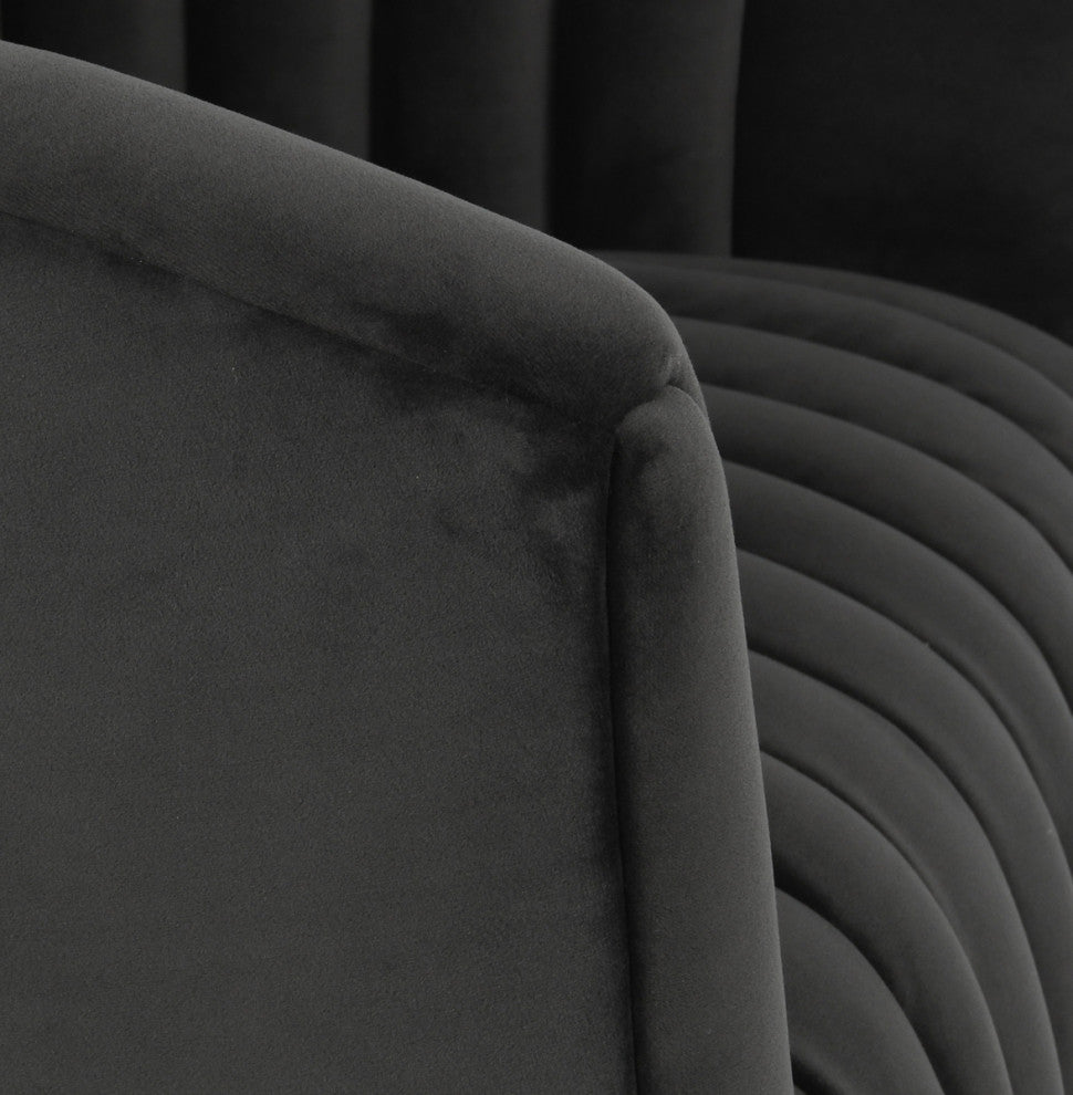 Slate Grey Velvet Swivel Chair