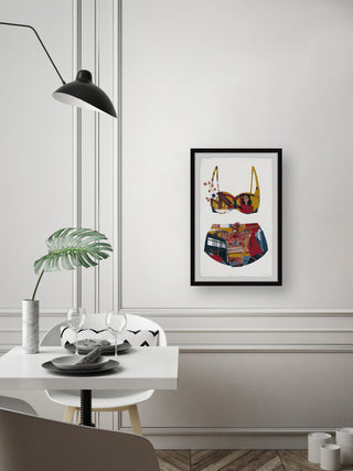 "Sassy Chicago Swimwear" Framed Painting Print, 8x12