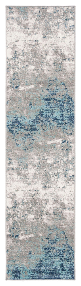 Safavieh Brentwood Bnt822F Moroccan Rug, Light Grey/Blue, 6'7"x6'7" Round
