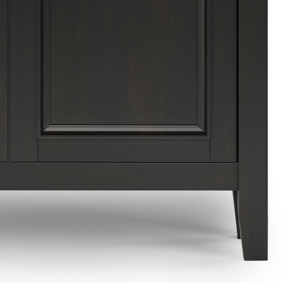Close-up of bottom front panel on white background.