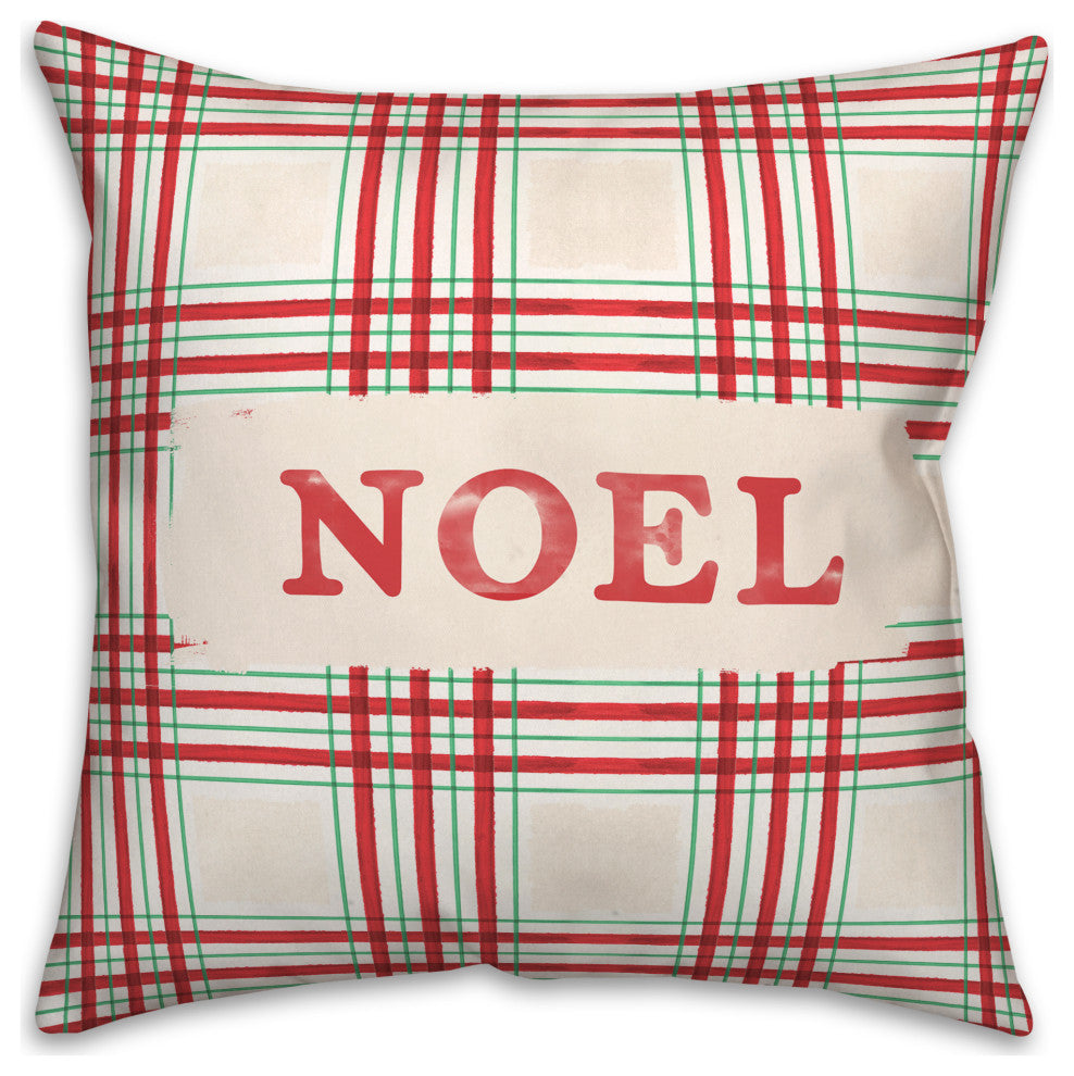 Painted Christmas Plaid 6 18x18 Spun Poly Pillow
