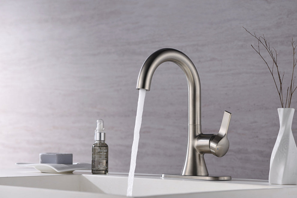 Ultra Faucets UF3800X Single Handle Bathroom Faucet, Brushed Nickel