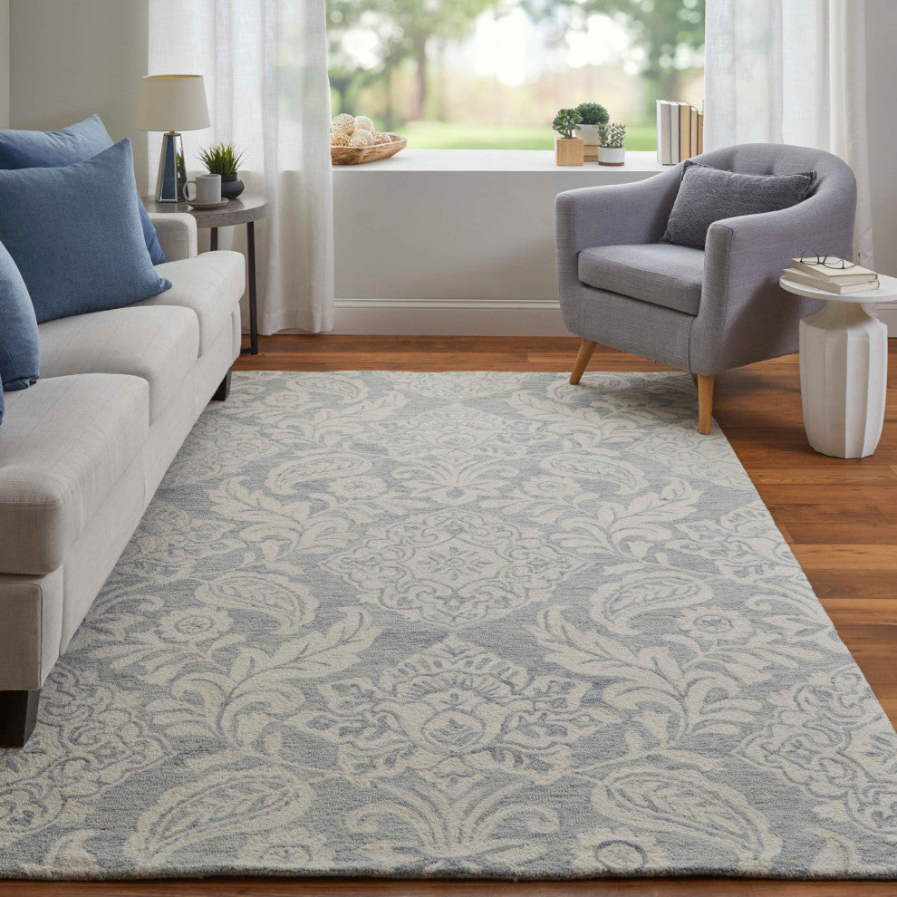 Natal R8776 Transitional/Classic/Bohemian & Eclectic Rug, Blue/Gray, 12'x15'