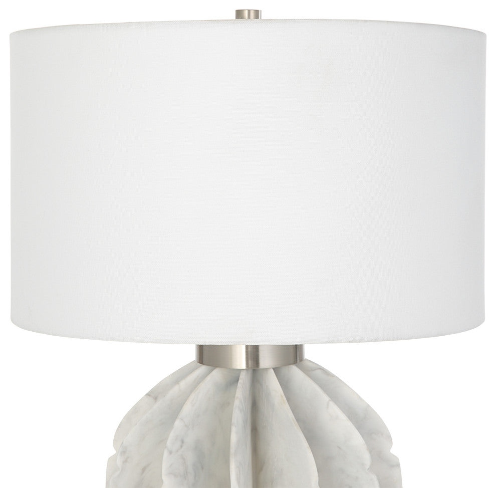 Uttermost Repetition White Marble Table Lamp