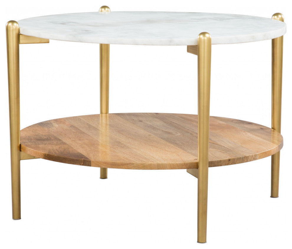 White and Gold Marble Top Table
