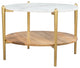White and Gold Marble Top Table