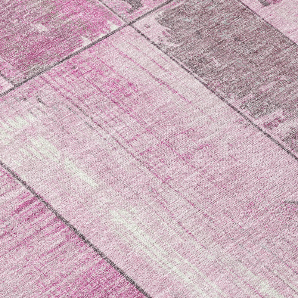 Machine Washable Indoor/Outdoor Chantille ACN1877 Pink 3' x 5' Rug