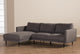 Riley Mid-Century Gray Fabric Upholstered Left Facing Chaise Sectional Sofa