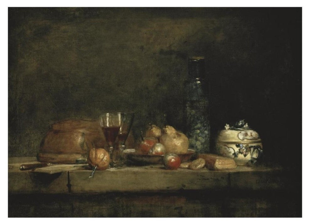 "The Jar of Olives" Paper Print by Jean-Baptiste-Simï¿½on Chardin, 32"x23"