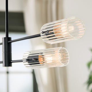 Velestino 47.50" 4-Light Linear Chandelier, Black
