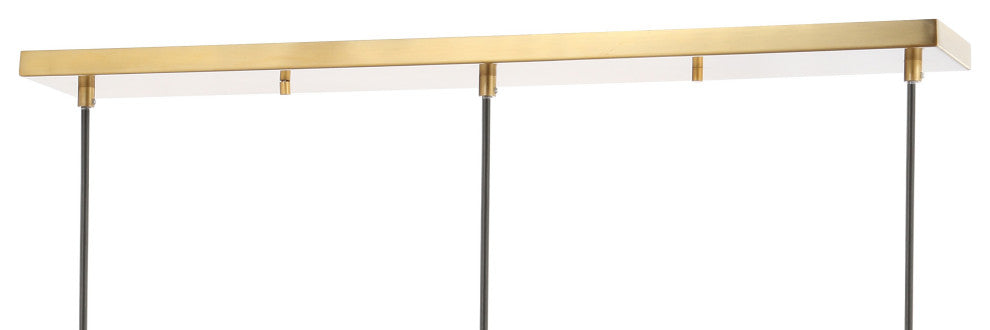 Colin 3-Light 35" Adjustable Triple LED Pendant, Brass Gold by JONATHAN Y